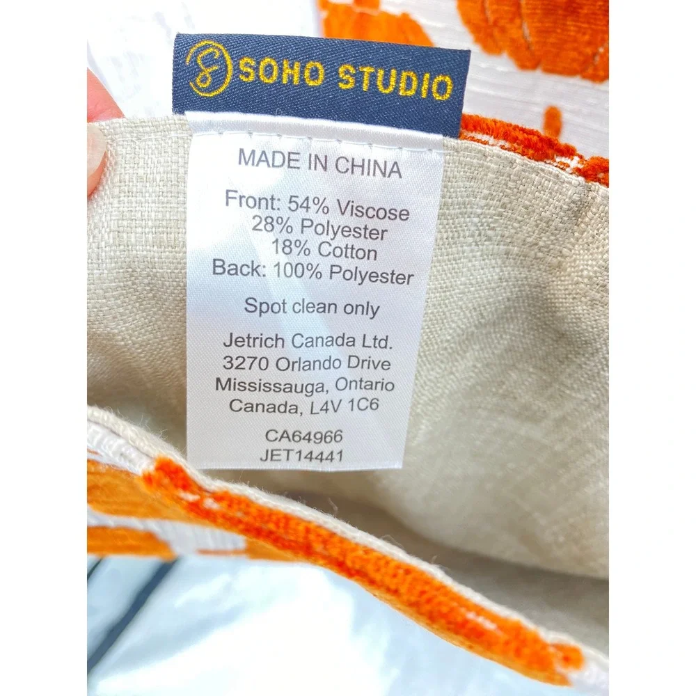 Soho Studio Table Runner 16x90 Orange Pumpkin Woven Belgium Harvest Fall Autumn